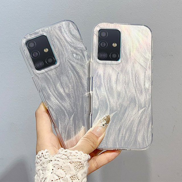 EUCAGR Luxus Laser Silber Gradienten Handyhülle für Samsung Galaxy A71 4G/LTE - Bild 1