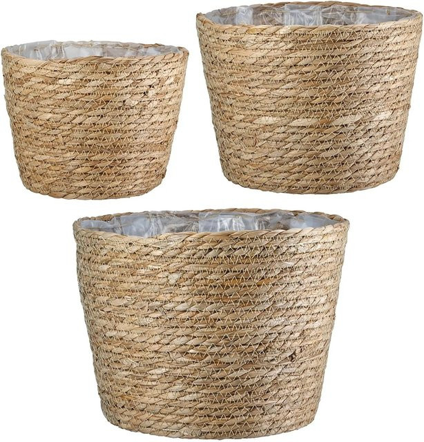 Gilde Übertopf Hanoi 3er Set in Beige im Rattan-Look für den Tisch - Bild 1