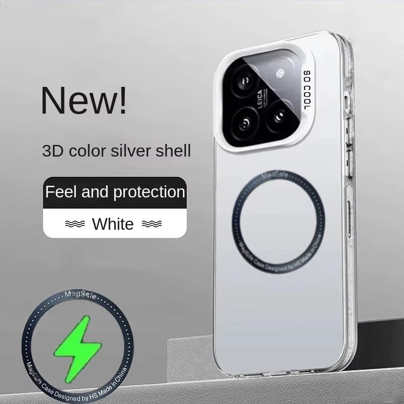 Gusakov Handyhülle für Xiaomi 15T Pro, 14T, Mi 13T Pro und Poco X6/M6/X7 Pro in Grau mit MagSafe für kabelloses Laden, matte und stoßfeste Abdeckung - Bild 1