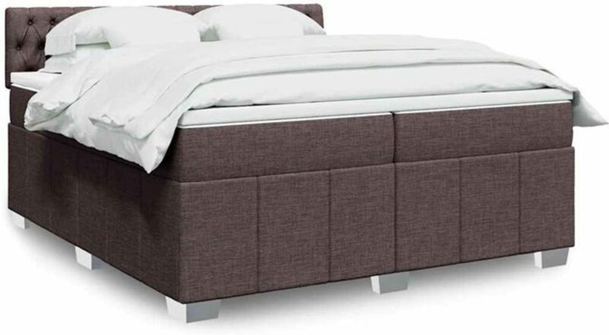 Vidaxl Boxspringbett mit Matratze in Braun aus Stoff, Modernes Design, B/T/H: 200 x 200 x 100,5 cm - Bild 1