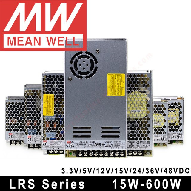 Mean Well LRS-Serie Schaltnetzteil mit Einzelausgang, Farbe: Silber - Bild 1