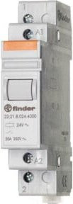 Finder Installationsrelais 22.21.8.012.4000 mit 12 V/AC Nennspannung und 20A Schaltstrom in Weiß - Bild 2