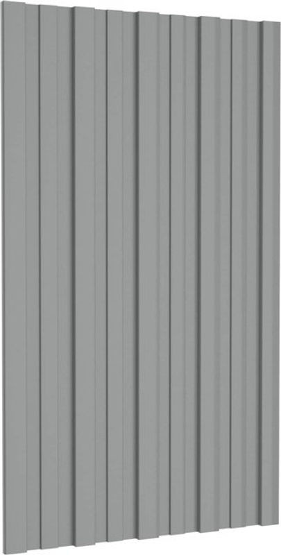 vidaXL Dachpaneel Set aus verzinktem Stahl in Grau, 36 Stück, B: 80 cm, H: 45 cm - Bild 1