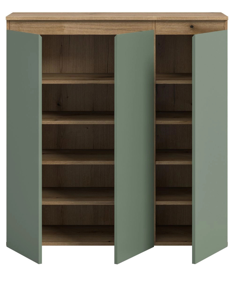 Kommode Assino von Inn.Furn in Grün und Eiche, B/H: 105 x 111 cm - Bild 2