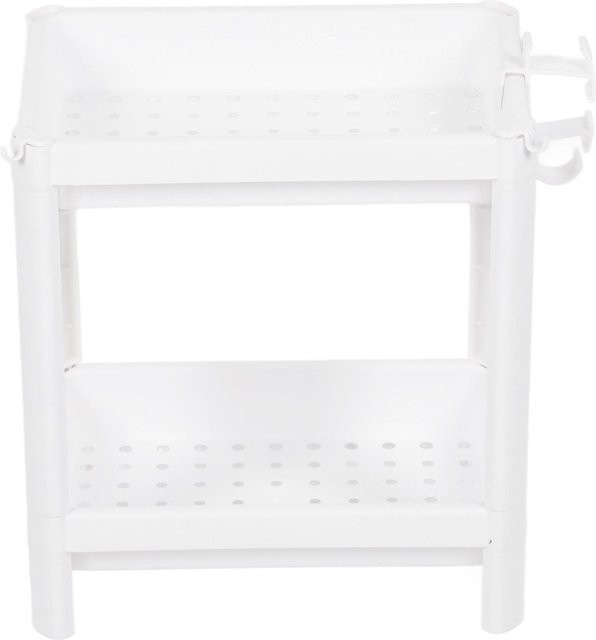 Aimo Badezimmer Turmregal aus Kunststoff, freistehendes 2-Tier Organizer-Regal in Weiß - Bild 1