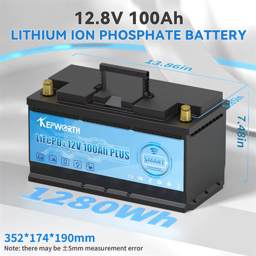 KEPWORTH Lithium-Eisenphosphat-Bluetooth-Batterie in Schwarz für Wohnmobile, Camper und Golfcarts - Bild 2