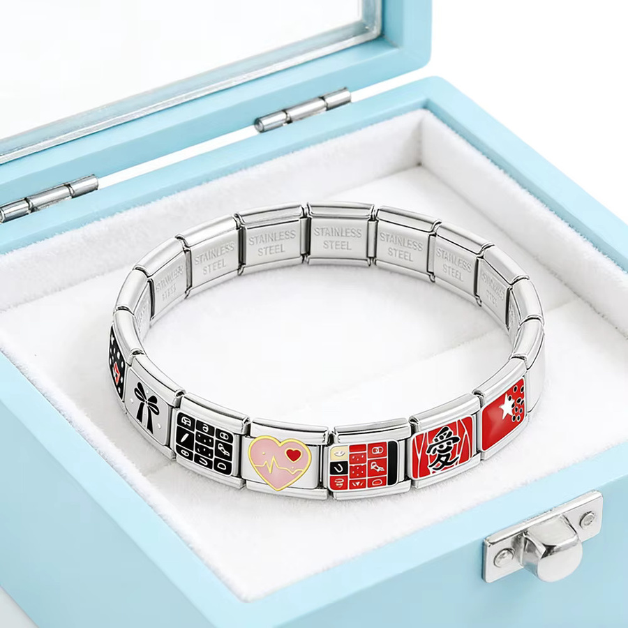 URING Anhänger, Musik-Apfel-Herz, Edelstahl, Silber, Unisex - Bild 3