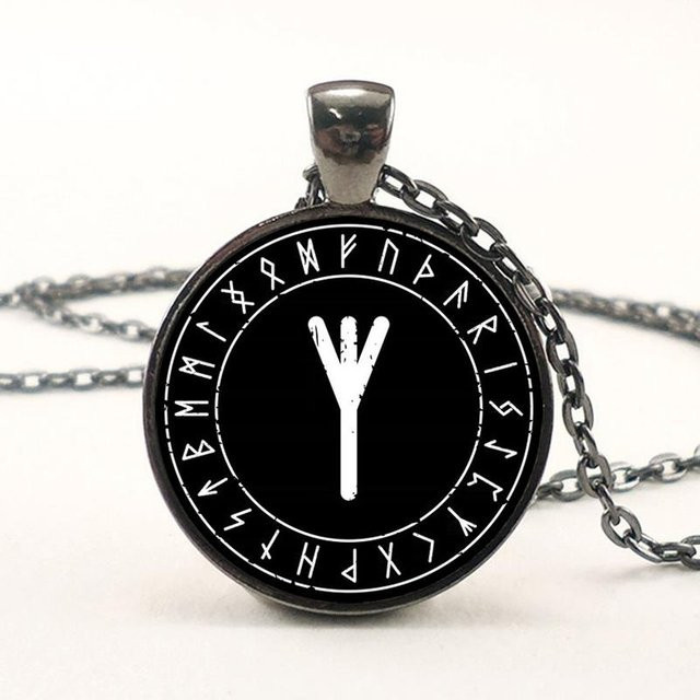 KAYOU Halskette, Runen-Charm, Edelstahl, Schwarz, Unisex - Bild 1