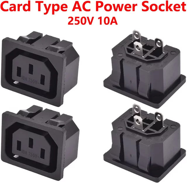 Universelle IEC320C13 C14 AC-Steckdose in Schwarz, 3-Pin 10A 250V Kupfer-Industriesteckdose für PDU, UPS und Panelmodule - Bild 1