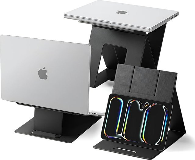 Spigen Slim Fold LD201-S10 Halterung für Laptop und Tablet, Schwarz - Bild 1