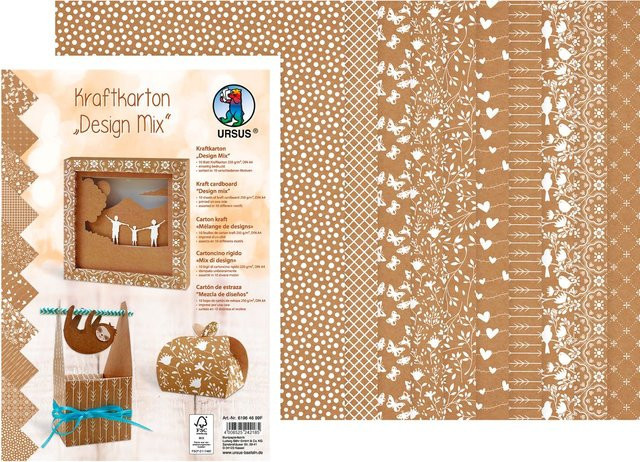 URSUS Kraftkarton Design Mix in Braun, A4, 250 g/m² - Bild 1