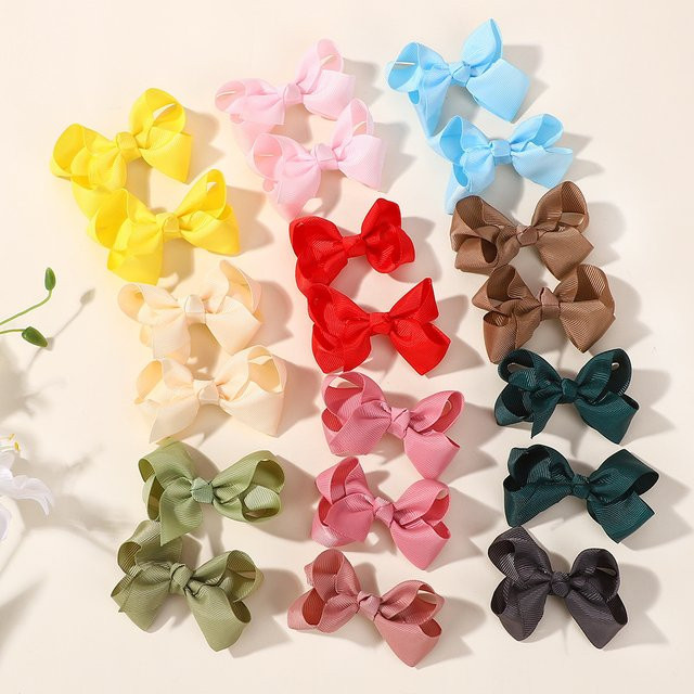 BABY BOWS Haar Clips, 10er Set, Ripsband, Kinder, verschiedene Farben - Bild 1