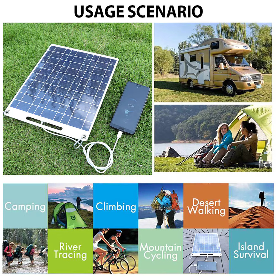 Tragbares 100W Solarladegerät von soecopo mit zwei USB-Anschlüssen, wasserdichtes Solarpanel für Camping und Outdoor - Bild 4