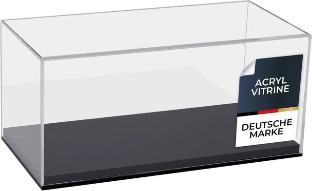 HMF Acryl Vitrine Schaukasten für Modellautos und Figuren, Transparent/Schwarz, B/T/H: 30 x 15 x 14 cm - Bild 1
