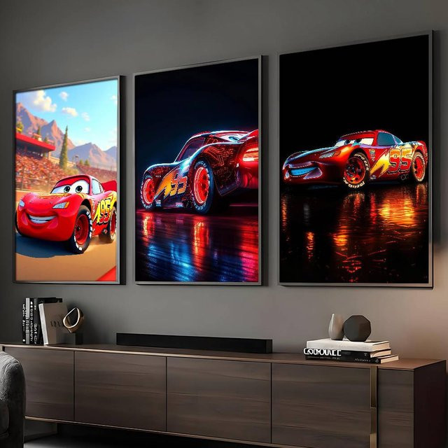 Disney Lightning McQueen 95 HD-Poster, selbstklebender Wandkunstdruck aus Papier, Breite: 30,0 cm, Höhe: 21,0 cm - Bild 1