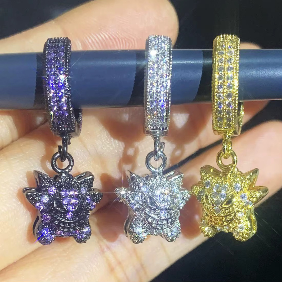 Bandai Pokémon Gengar Ohrstecker, Zirkonia, Schwarz, Unisex - Bild 2