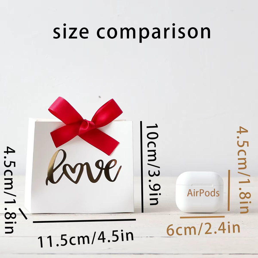 Mini-Süßigkeitenboxen für Valentinstag mit goldgeprägten Liebesmotiven in Weiß, Gold und Gelb, Packung mit 10, 20 oder 50 Stück aus Papier - Bild 2