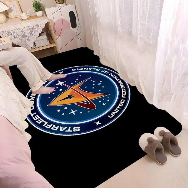 VIKAMA Interstellar Abzeichen-Teppich, rutschfeste Fußmatte für Eingangsbereich und Schlafzimmer, B/T: 60 x 40 cm - Bild 1