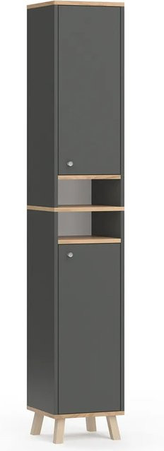 Vicco Badschrank Senyo Hochschrank in Eiche mit Anthrazit und Gold, B: 30 cm, H: 164 cm - Bild 2