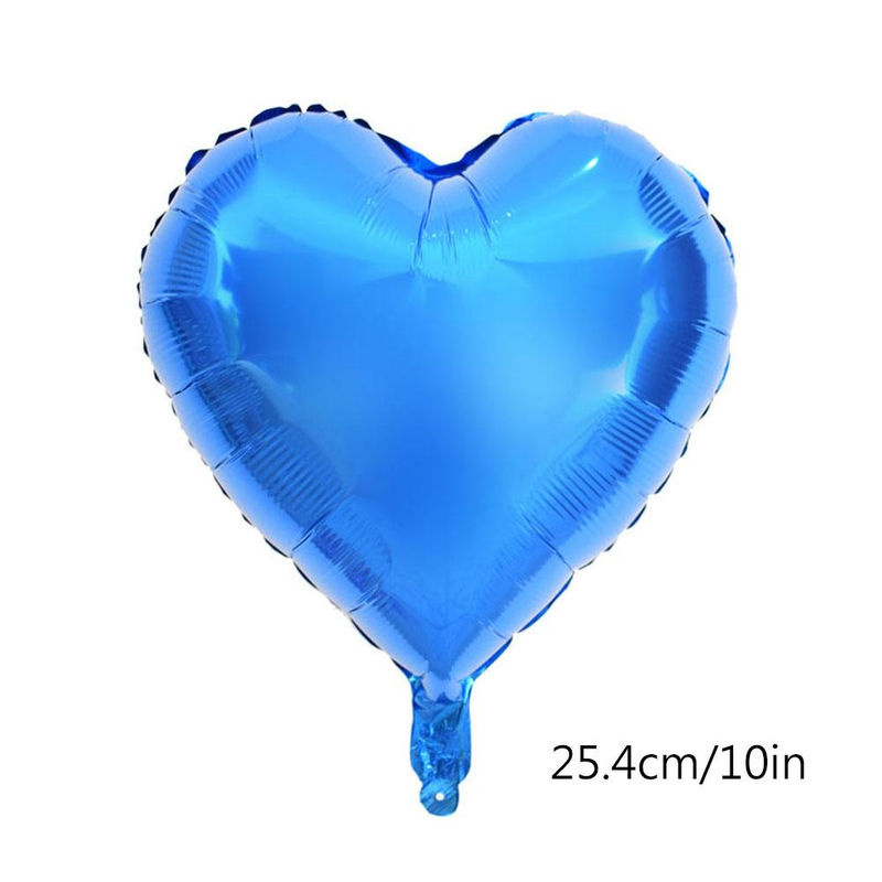 10 Stück Herz Aluminiumfolienballons in Blau von TOMTOP JMS für Hochzeit und Geburtstag - Bild 5