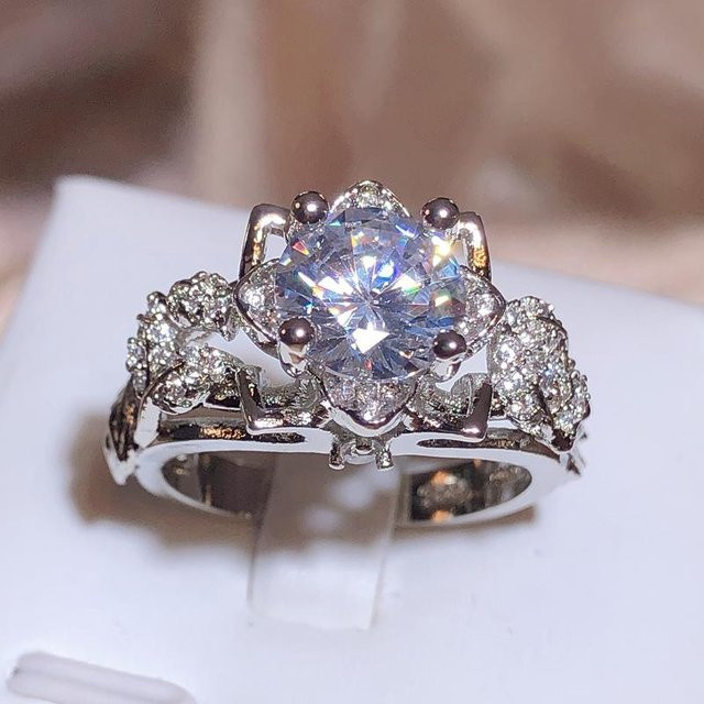 YIRAN Ring, Fünfzackiger Stern, Zirkonia, Silber, Damen - Bild 1