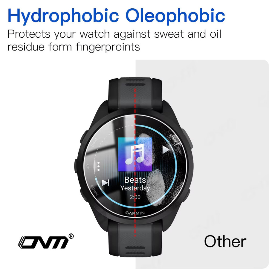 Garmin Forerunner 165 Music Smart Watch Schutzfolie aus 9H Premium gehärtetem Glas, transparent - Bild 2