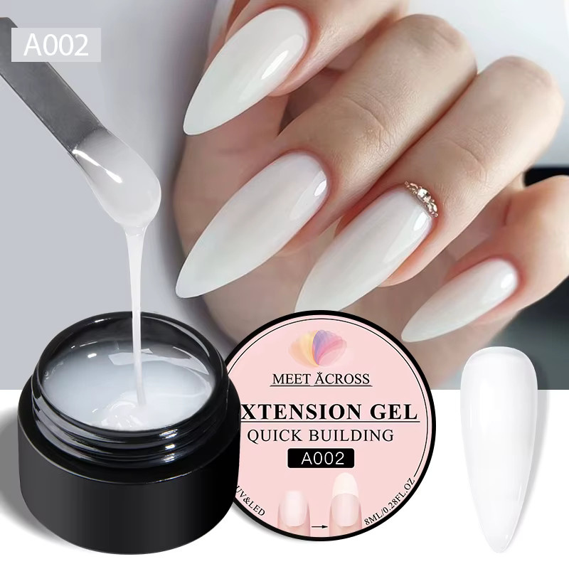 MEET ACROSS Baby Boomer Extension Gel Set, Nude Milk White, 2-teilig - Bild 2