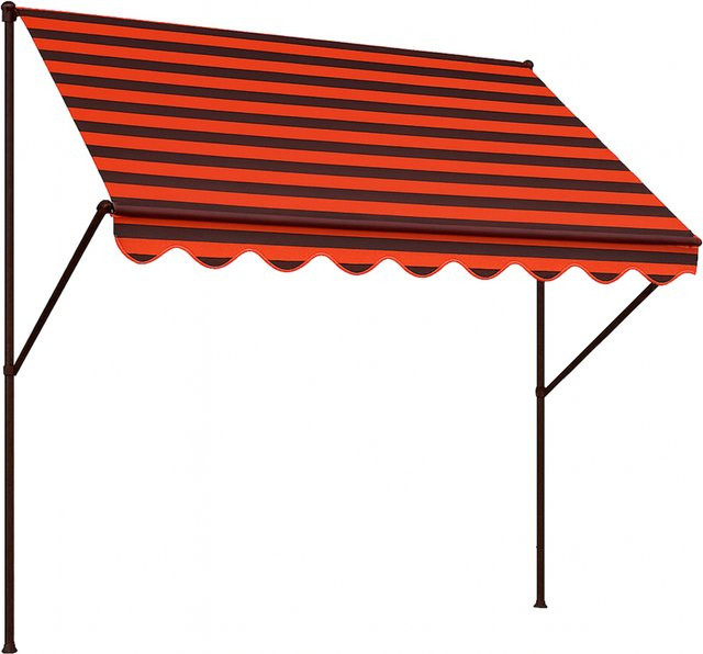 ANGERER Klemmmarkise braun-orange gestreift, Breite: 150 cm - Bild 1