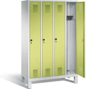 C+P Garderobenschrank Evolo mit Front in Viridingrün und Korpus in Lichtgrau, H x B x T: 185 x 119 x 50 cm - Bild 1