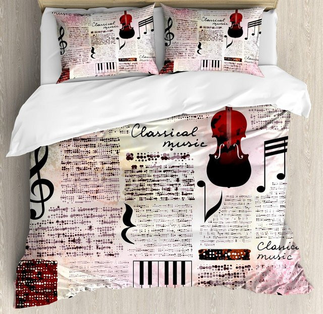 Binchi Fitness Bettwäscheset Alte Zeitung Vintage in Braun und Multicolour, bestehend aus Bettdeckenbezug und Kissenbezug aus Polyester, B/H: 240 x 220 cm - Bild 1