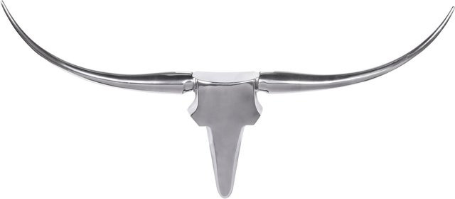 FineBuy Deko Geweih Bull M Aluminium Wanddekoration Silber, Höhe: 100 cm - Bild 1