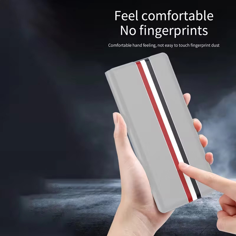Lederhülle mit Kartenfach für Samsung Galaxy Fold8 Ultra, Fold7, Fold6, Fold5, Fold4 und Fold3 in Schwarz mit Vollschutz und Fingerabdrucksensor - Bild 1