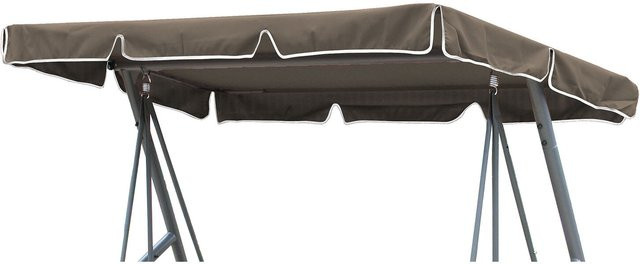 GRASEKAMP Universal Ersatzdach für Hollywoodschaukel, wasserabweisend, Farbe: Taupe/Grau - Bild 1