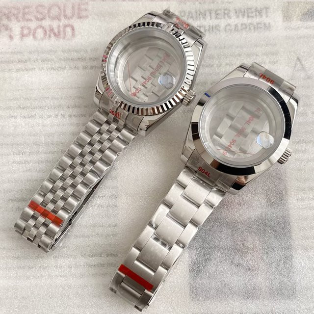 Uhrengehäuse- und Armband-Set Edelstahl, Silber, Saphirglas, Unisex - Bild 1