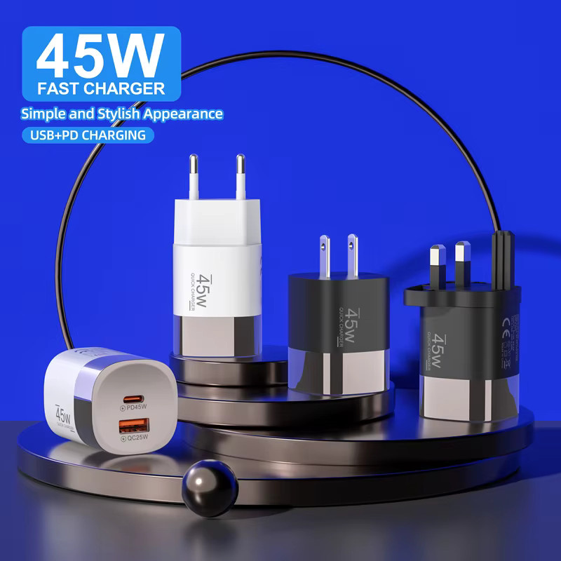 Lenovo Multi-Port 45W Ladegerät mit USB-A und USB-C, QC3.0 Schnellladegerät PD20Q, weißer Netzadapter für iPhone und iPad - Bild 2