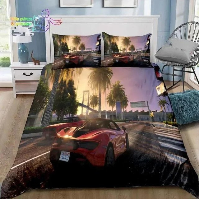 Bettwäsche Set Grand Theft Auto GTA mit 3D-Druck für Gamer, Mikrofaser, Mehrfarbig, B/H: 200 x 230 cm - Bild 1