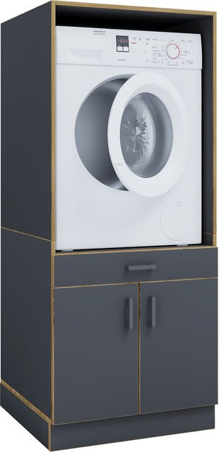 VCM Waschmaschinenschrank Rislo CL XL mit Unterschrank und Stauraum durch zwei Drehtüren und eine Schublade, H x B x T: 162 x 67 x 68 cm - Bild 1