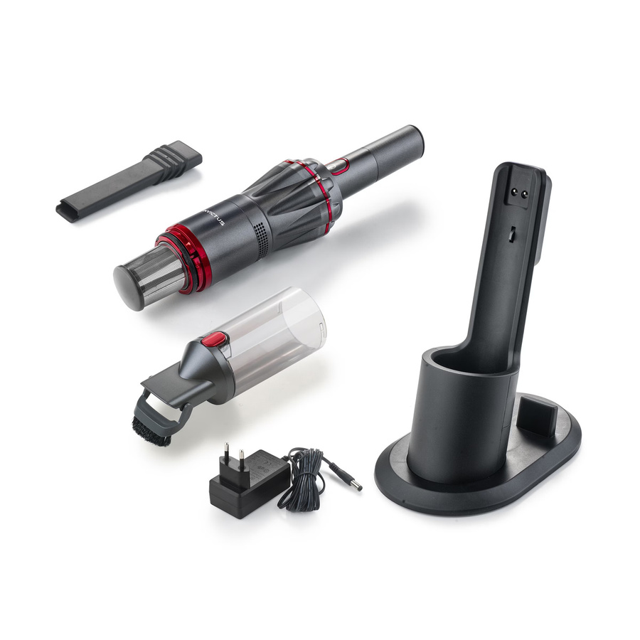 Genius Handstaubsauger Invictus One in Grau mit HEPA-Filter und Ladestation, 9-teiliges Set - Bild 2