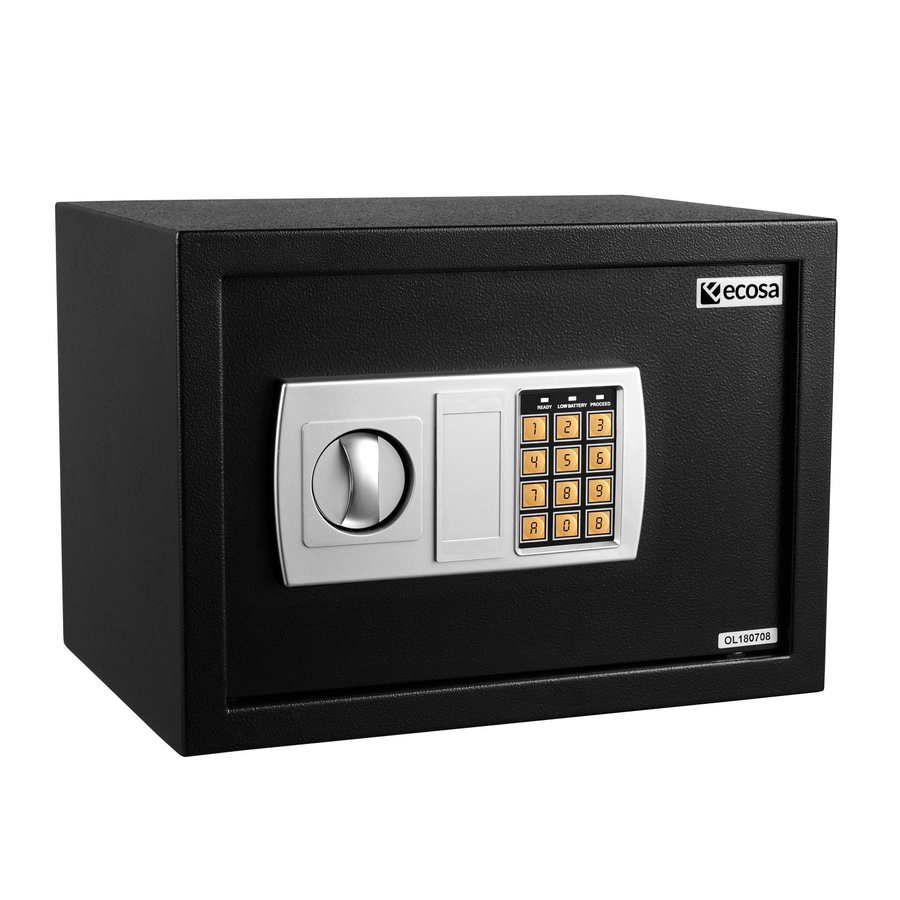 Ecosa Elektronischer Safe aus Stahl mit Kombinationsschloss und Schlüssel, Schwarz, B/T/H: 35 x 35 x 25 cm - Bild 2