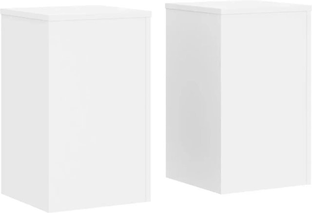 vidaXL Pflanzenständer 2er Set aus Holzwerkstoff in Weiß, B/T/H: 30 x 30 x 50 cm - Bild 1