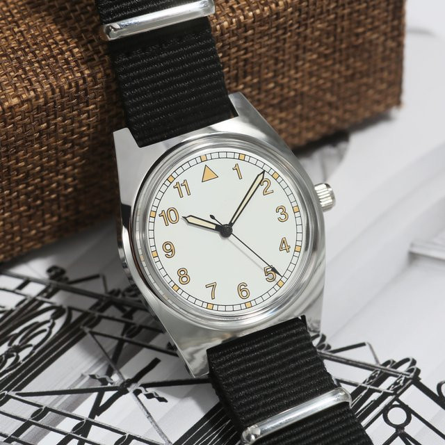 HEIMDALLR Armbanduhr, Mechanisch, Herren, 36 mm, Weiß, Textil/NATO - Bild 1