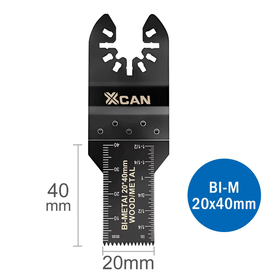 XCAN Bimetall Multitool Sägeblätter mit gebogener Kante zum Schneiden von Holz, Metall und Kunststoff, Breite: 20 mm - Bild 6