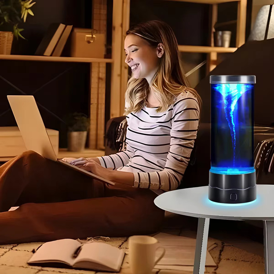 FRST LED Tornado Nachtlicht USB Mehrfarbige RGB Atmosphärenlampe Schwarz - Bild 4