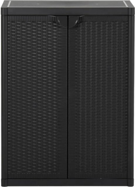 vidaXL Gartenschrank in Schwarz mit Rattan-Optik aus Polypropylen, B/T/H: 65 x 45 x 88 cm - Bild 1