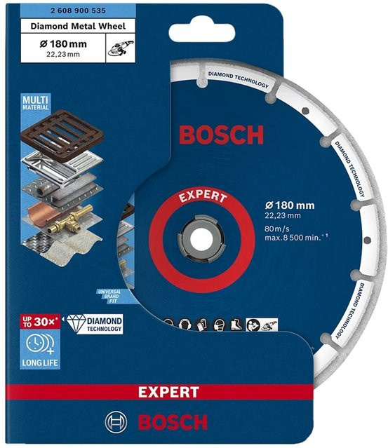 Bosch EXPERT Diamond Metal Wheel Diamanttrennscheibe für Stahl, Durchmesser: 180 mm, Bohrungs-Ø: 22,23 mm - Bild 2