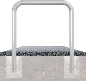 Schake Schutzbügel zum Einbetonieren in Weiß/Rot, Durchmesser: 76 mm, Breite: 1000 mm, Höhe über Flur: 650 mm - Bild 1