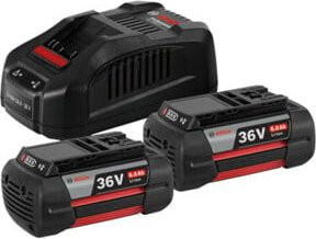 Bosch Starter-Set mit 2x GBA 36V 6.0Ah Akkus und GAL 3680 CV Ladegerät in Schwarz - Bild 1