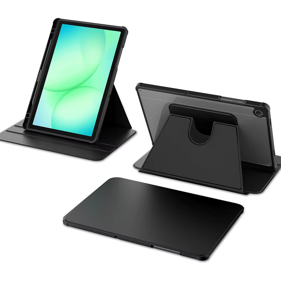 Schutzhülle für Samsung Galaxy Tab A9 und Tab A11 Plus 11 SM-X210 X230 mit Stifthalter und 360 Grad drehbarem Ständer in Transparent, Purple oder Black - Bild 5