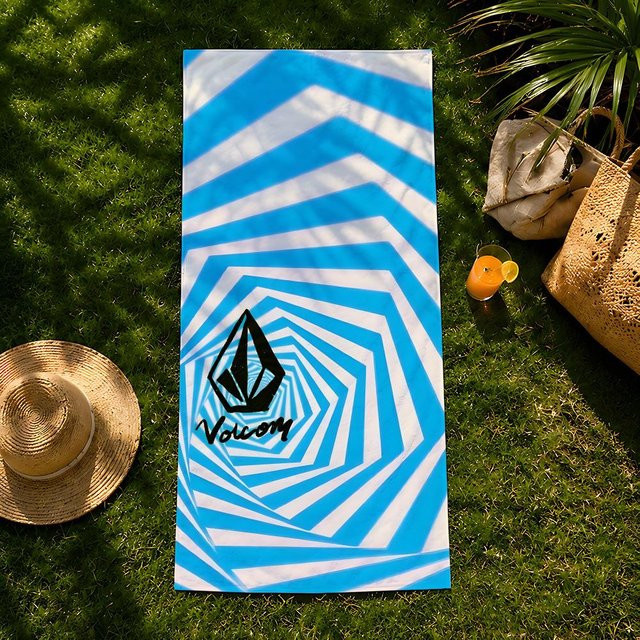 V-Volcom Strandtuch aus Mikrofaser, schnelltrocknendes und saugfähiges Badetuch in Blau, Breite: 75 cm, Länge: 150 cm - Bild 1