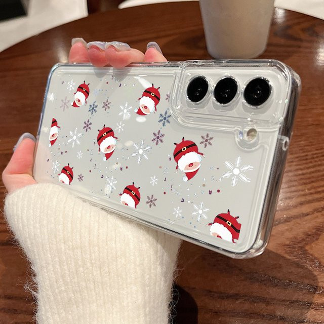 Transparente Weihnachtsmann Handyhülle Soft Cover für Samsung Galaxy S25 S24 S23 S22 Ultra Plus FE A56 A36 A26 A17 A16 A15 A55 A54 5G - Bild 1